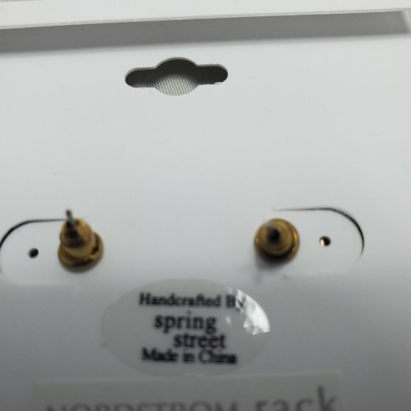 Nordstrom chain link pierced drop earring pink tortoise shell resin and gold - Picture 3 of 3